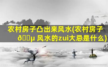 农村房子凸出来风水(农村房子 🐵 风水的zui
大忌是什么)